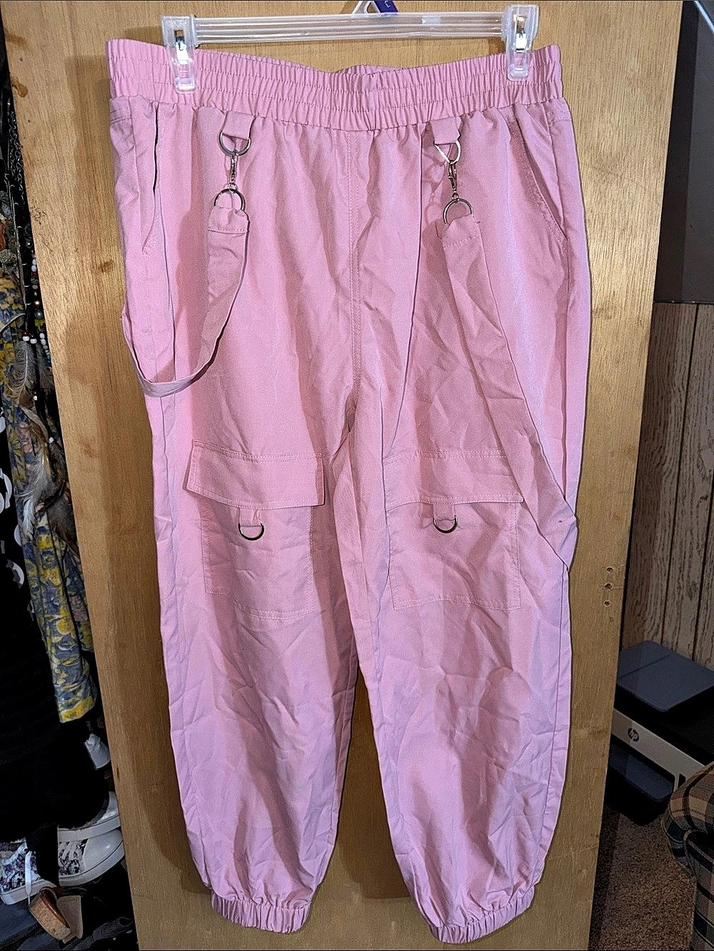 Pink Cargo Jogger Pants